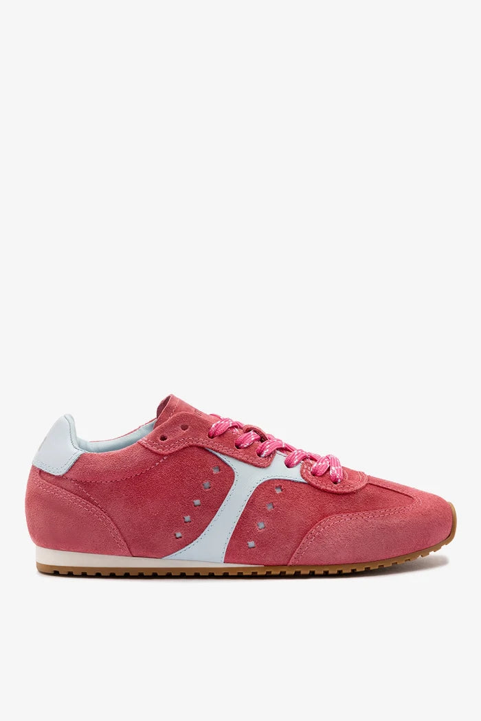 Stella Sneaker In Lampone Suede Sneaker Larroudé 5 Pink Velvet