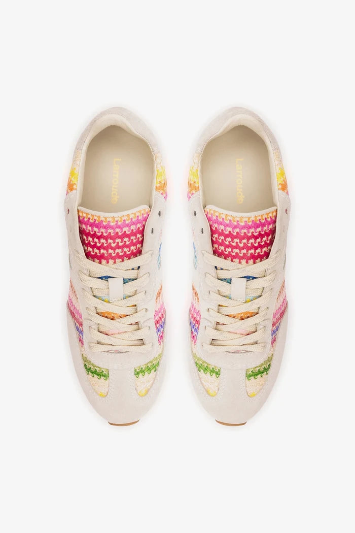 Stella Sneaker Rainbow Raffia Sneaker Larroudé