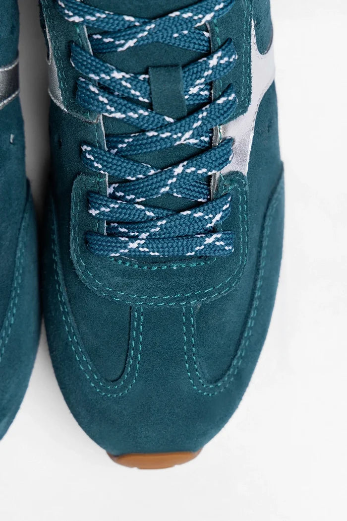Stella Sneaker Teal Suede Sneaker Larroudé