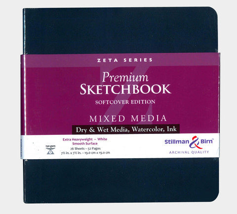 Mixed Media Sketchbook - Zeta Series (Extra Heavyweight, Smooth Surface) - Soft Cover - 7.5 x 7.5 inches by Stillman & Birn - K. A. Artist Shop
