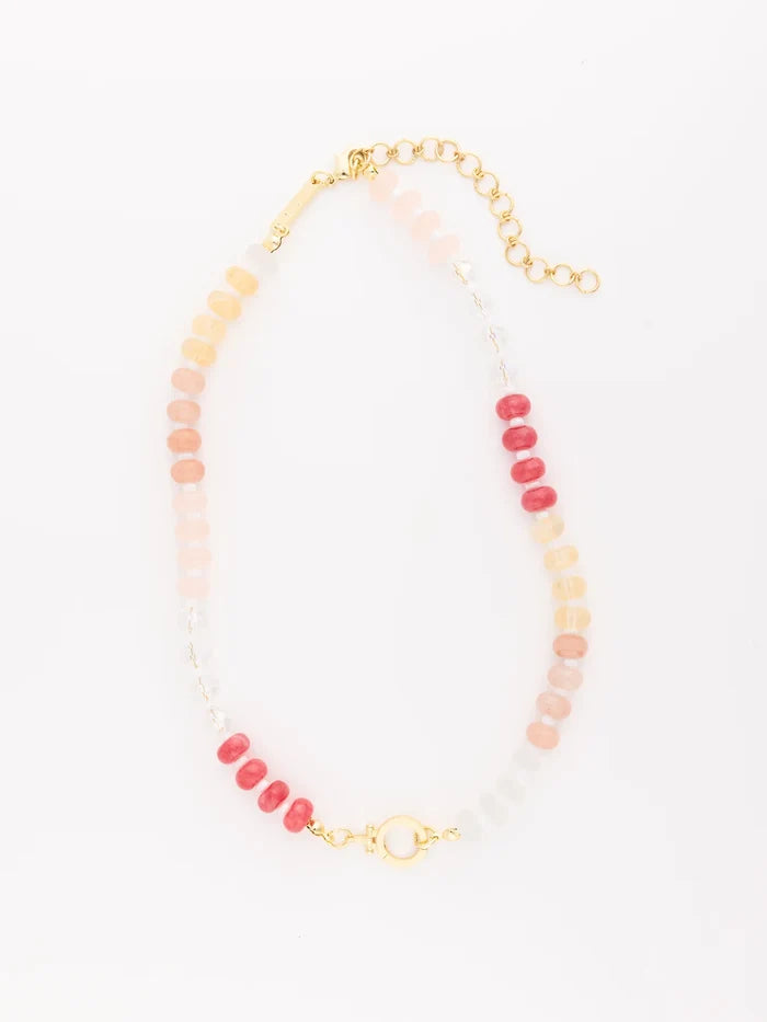 Stone Thea Necklace- Pink