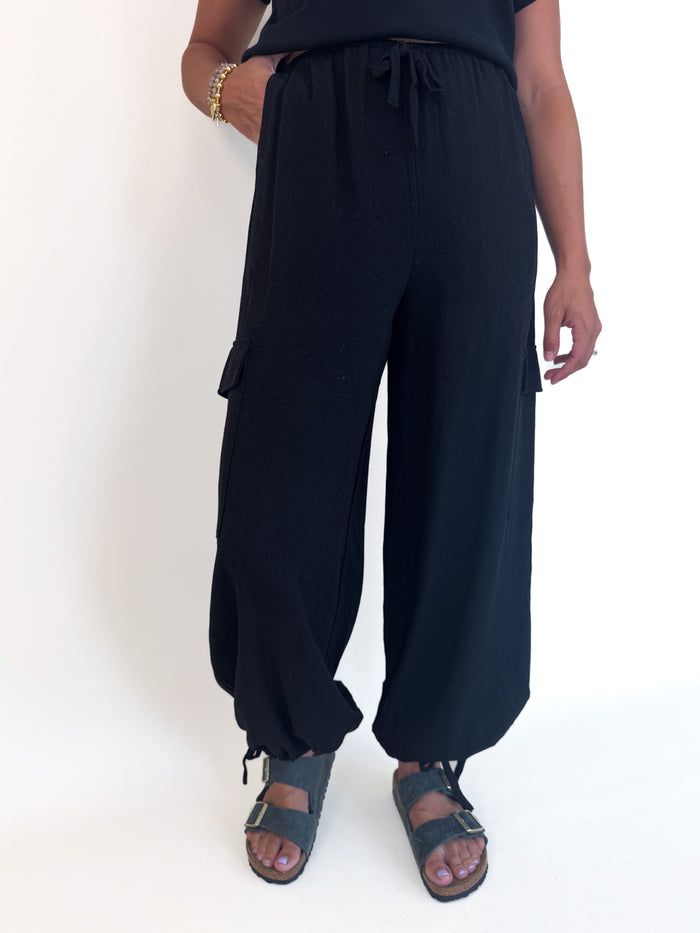 Sugarloaf Black Cargo Pants