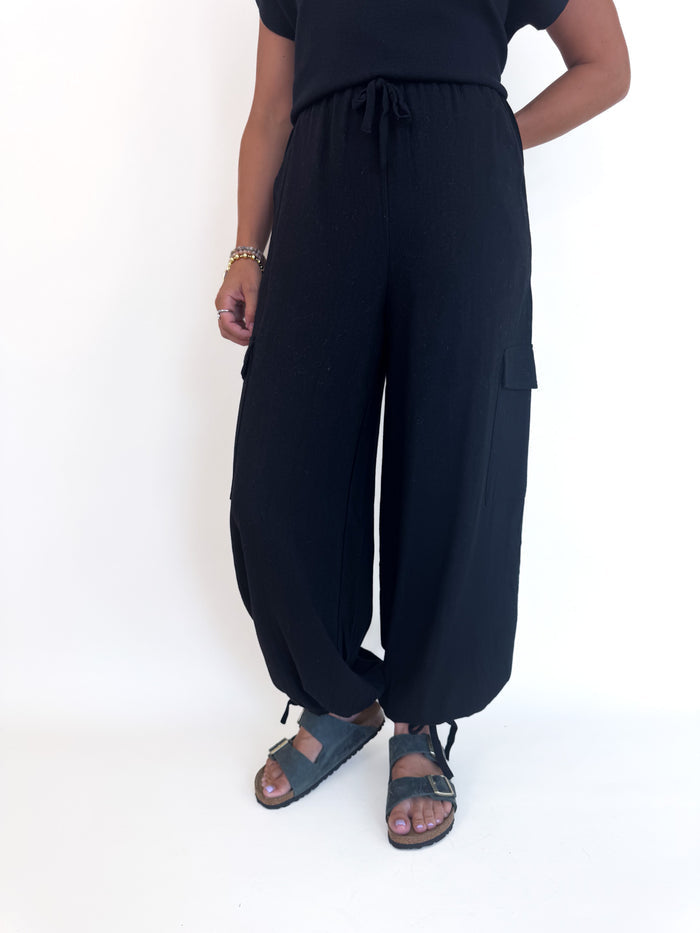 Sugarloaf Black Cargo Pants