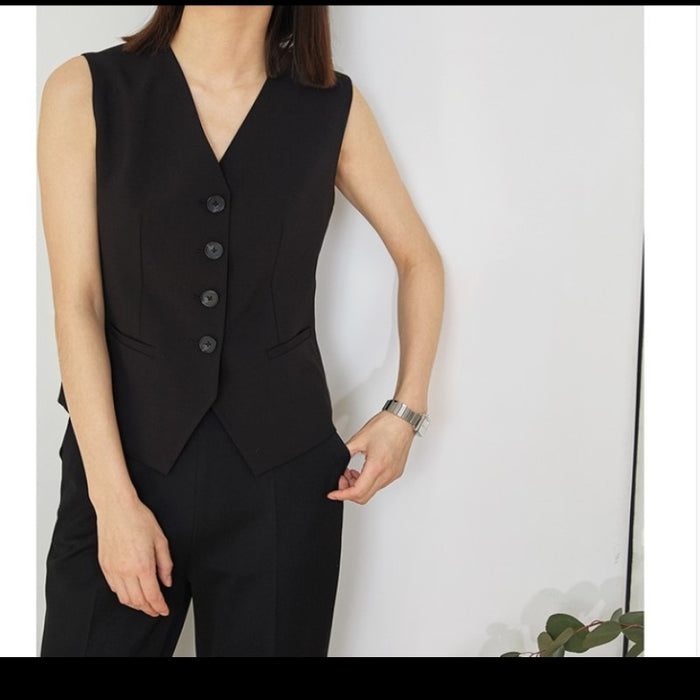 Suit Vest for Women Fashion Short Fit White Black Khaki