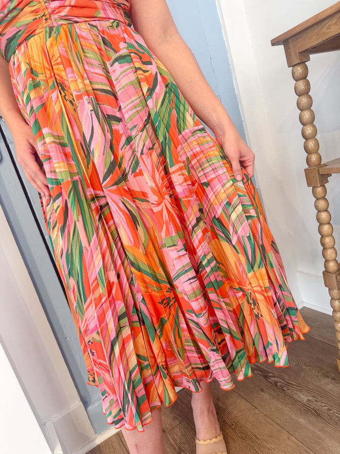 Sunset Ridge Pleated Midi Dress
