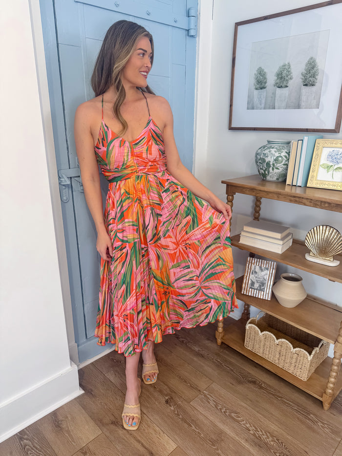 Sunset Ridge Pleated Midi Dress