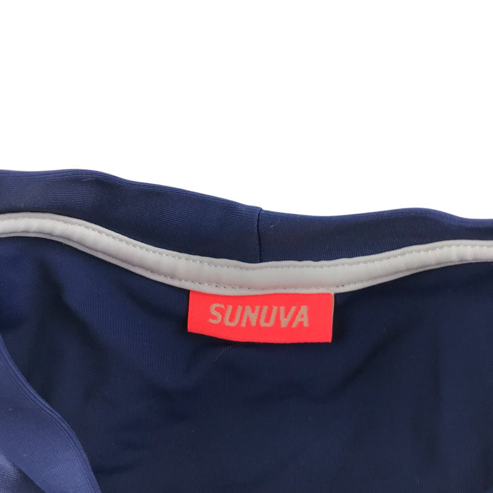 Sunuva 7-8 years navy blue frilled cap sleeves swim top