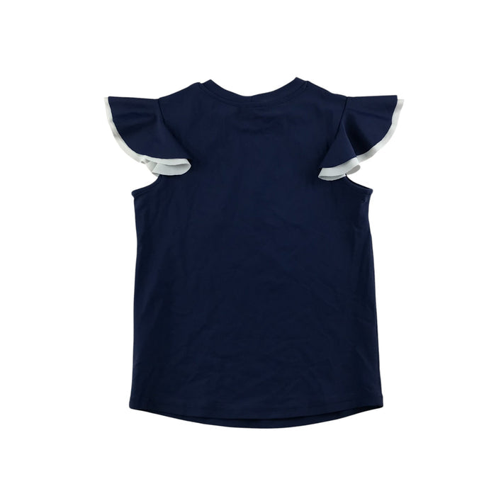 Sunuva 7-8 years navy blue frilled cap sleeves swim top