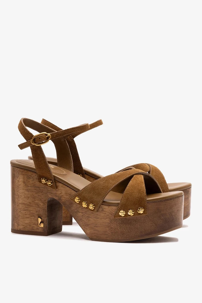 Talitha Sandal In Russet Suede Sandal Larroudé