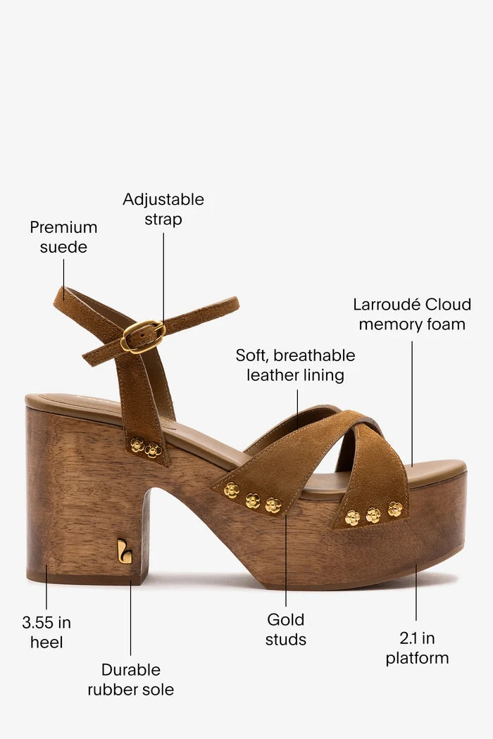 Talitha Sandal In Russet Suede Sandal Larroudé
