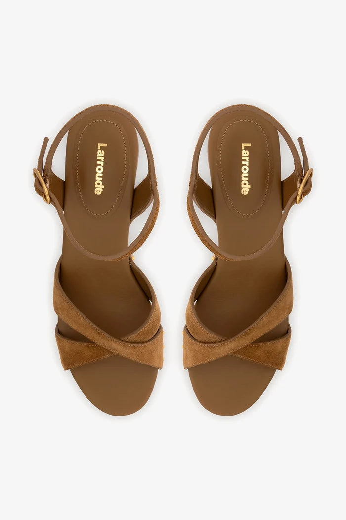 Talitha Sandal In Russet Suede Sandal Larroudé