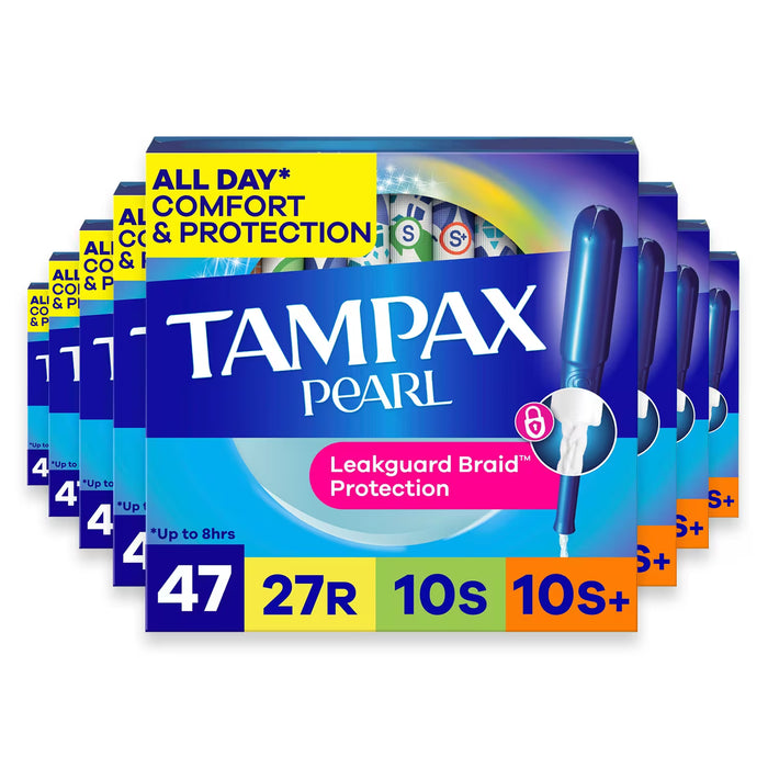 Tampax Pearl Triple Pack Regular Super & Super Plus Unscented Tampons - 47 Ct - 8 Pack