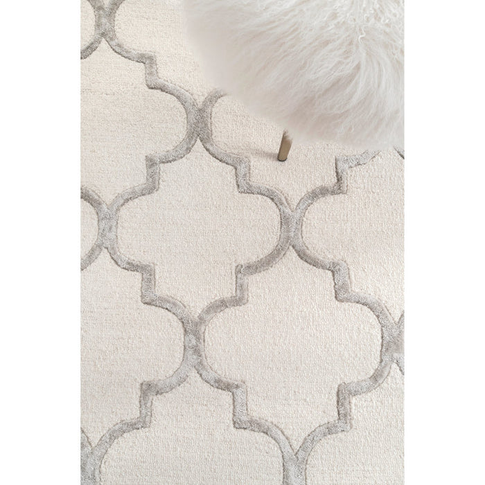 Tapis tufté main ivoire à motif géométrique Noirmont 152 x 244 cm