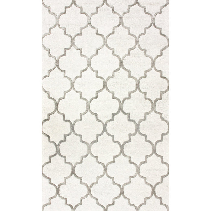 Tapis tufté main ivoire à motif géométrique Noirmont 152 x 244 cm