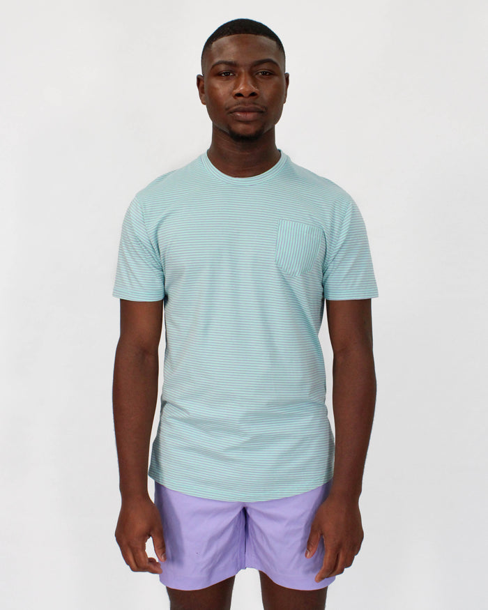 TATE LAGOON STRIPE CREW NECK TEE