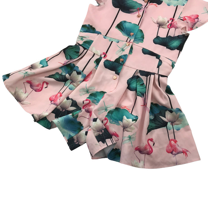 Ted Baker 7-8 yeasr pink flamingo playsuit