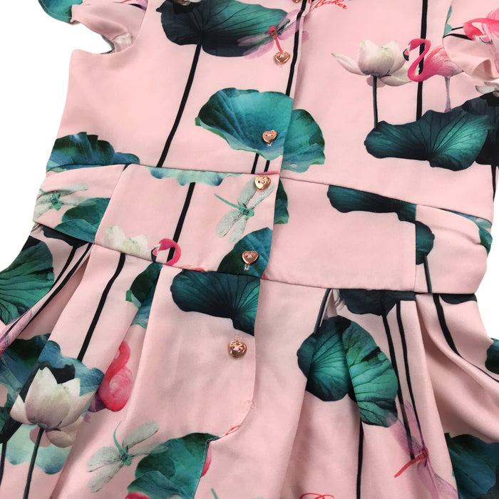 Ted Baker 7-8 yeasr pink flamingo playsuit