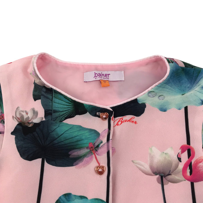 Ted Baker 7-8 yeasr pink flamingo playsuit