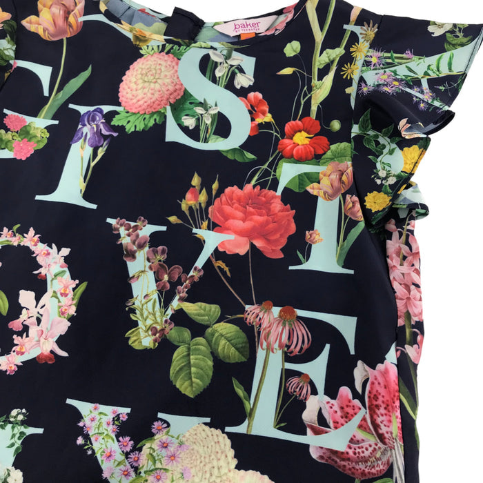 Ted Baker 8-9 years navy blue floral blouse