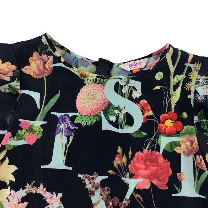 Ted Baker 8-9 years navy blue floral blouse