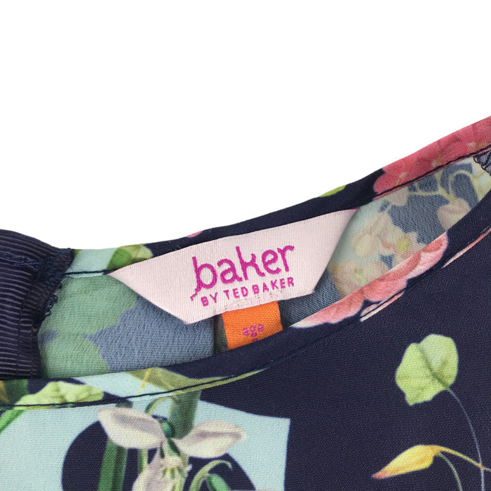 Ted Baker 8-9 years navy blue floral blouse