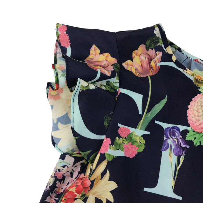 Ted Baker 8-9 years navy blue floral blouse