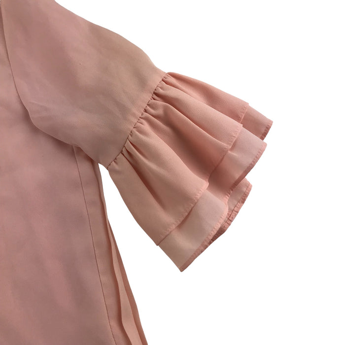 Ted Baker 9-10 years pink pleated frill sleeves blouse