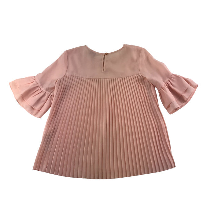 Ted Baker 9-10 years pink pleated frill sleeves blouse