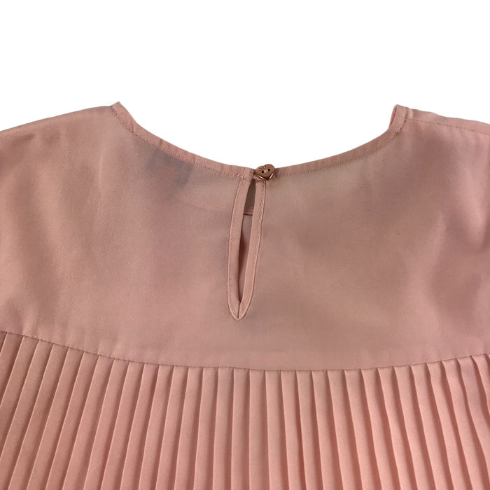 Ted Baker 9-10 years pink pleated frill sleeves blouse