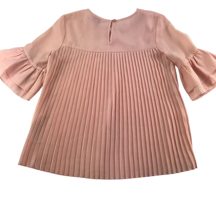Ted Baker 9-10 years pink pleated frill sleeves blouse