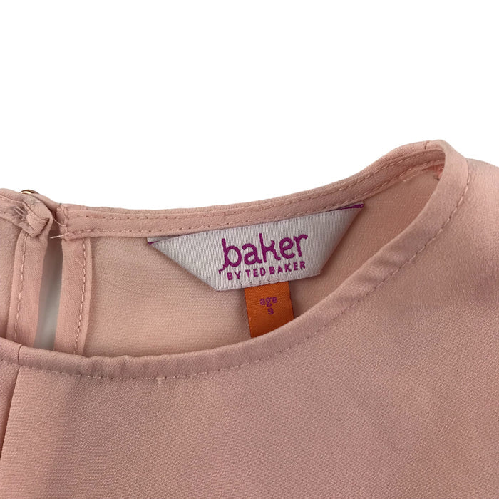 Ted Baker 9-10 years pink pleated frill sleeves blouse