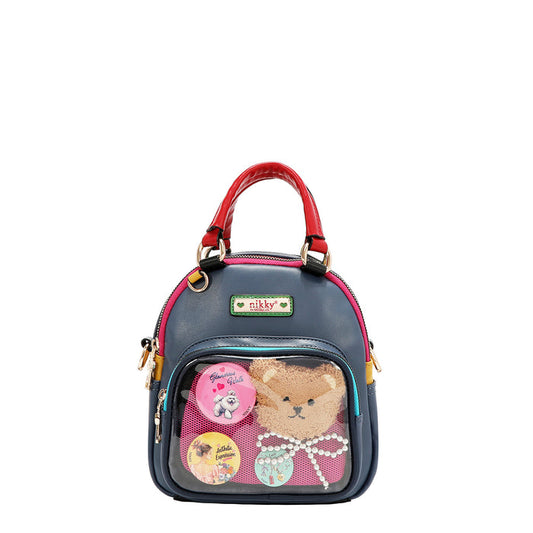 TEDDY & PIN CONVERTIBLE SMALL BACKPACK / HANDBAG