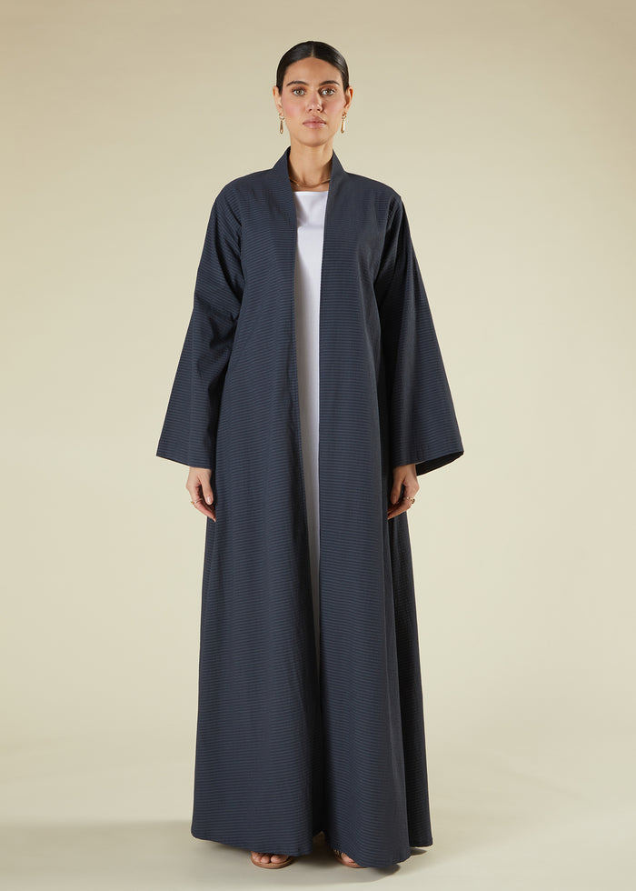 Textured Slate Open Abaya