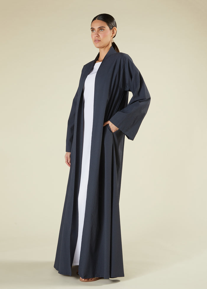 Textured Slate Open Abaya