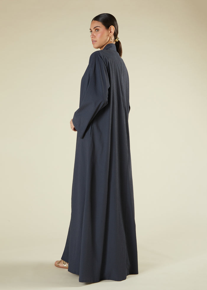 Textured Slate Open Abaya