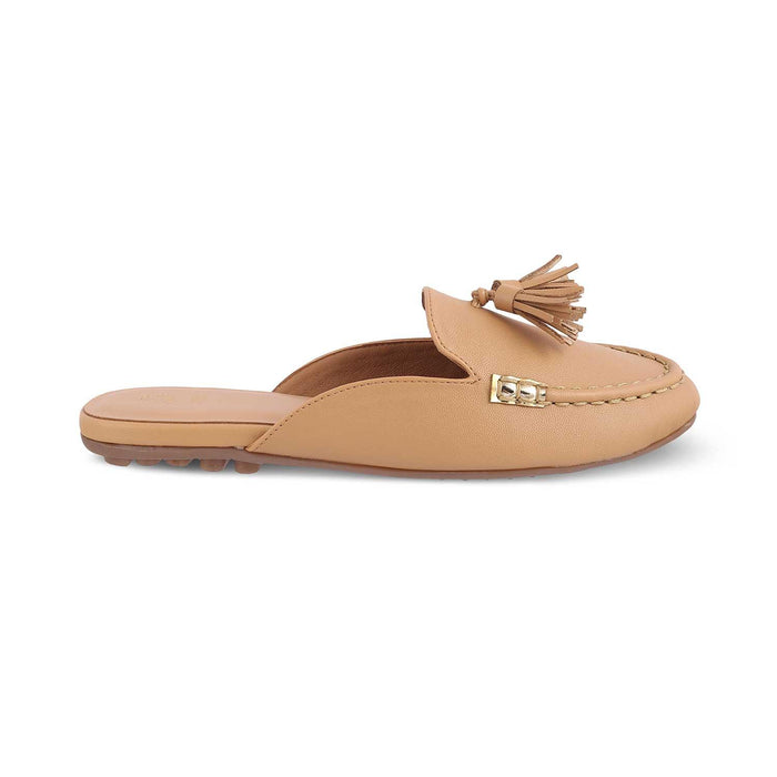 The Amassle Beige Women's Dress Tassel Mules Tresmode - Tresmode
