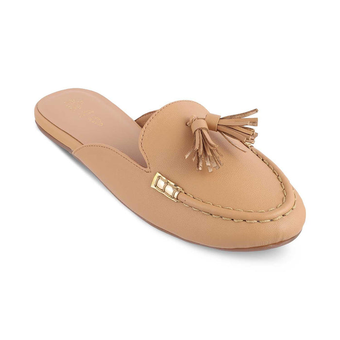 The Amassle Beige Women's Dress Tassel Mules Tresmode - Tresmode
