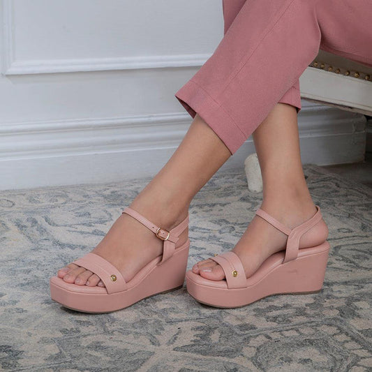The Amsterdam Pink Women's Dress Wedge Sandals Tresmode - Tresmode