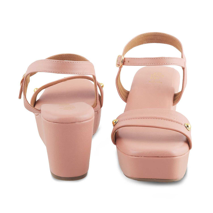 The Amsterdam Pink Women's Dress Wedge Sandals Tresmode - Tresmode