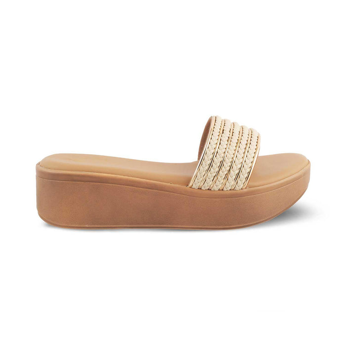 The Andiamo Beige Women's Platform Wedge Sandals Tresmode - Tresmode
