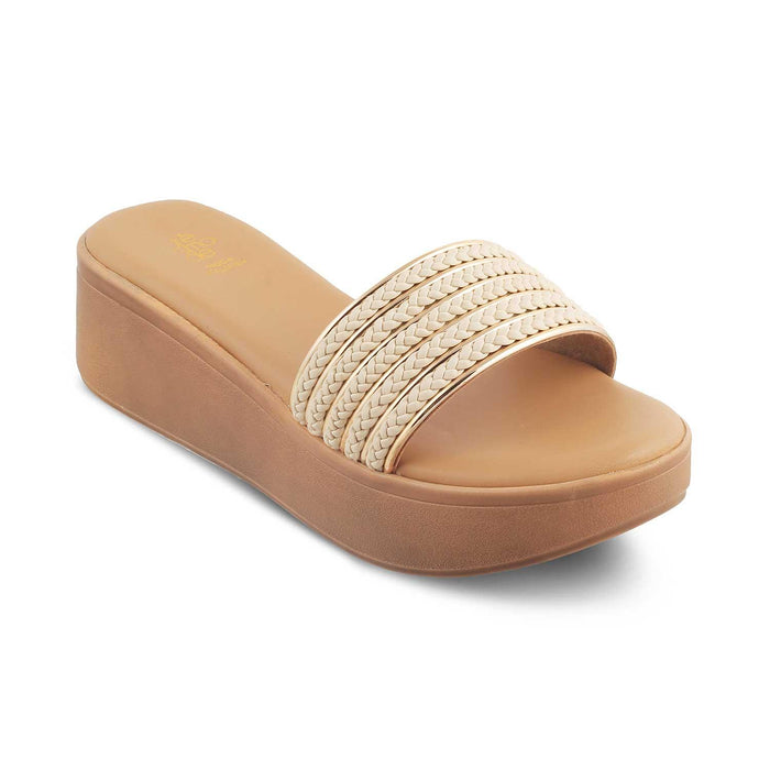 The Andiamo Beige Women's Platform Wedge Sandals Tresmode - Tresmode