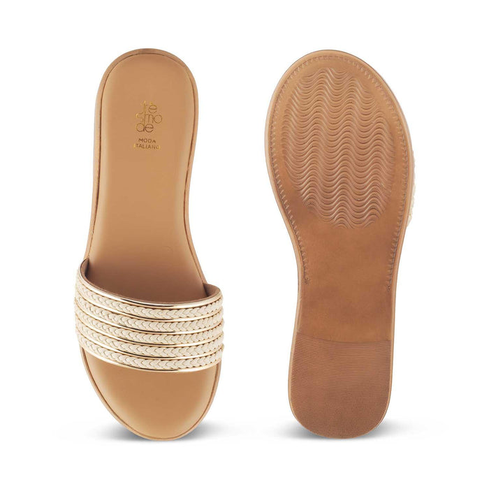 The Andiamo Beige Women's Platform Wedge Sandals Tresmode - Tresmode