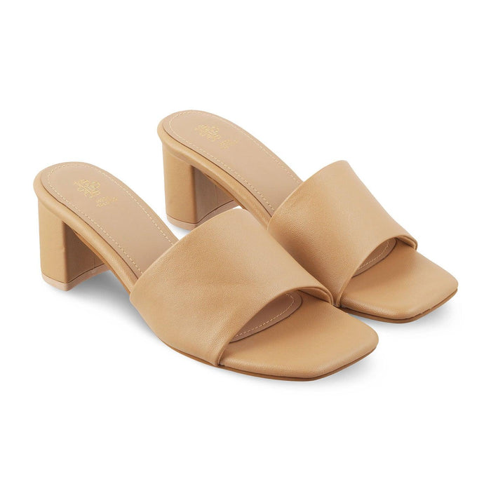The Baarz Beige Women's Casual Block Heel Sandals Tresmode - Tresmode