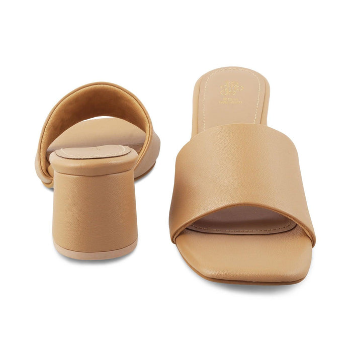 The Baarz Beige Women's Casual Block Heel Sandals Tresmode - Tresmode