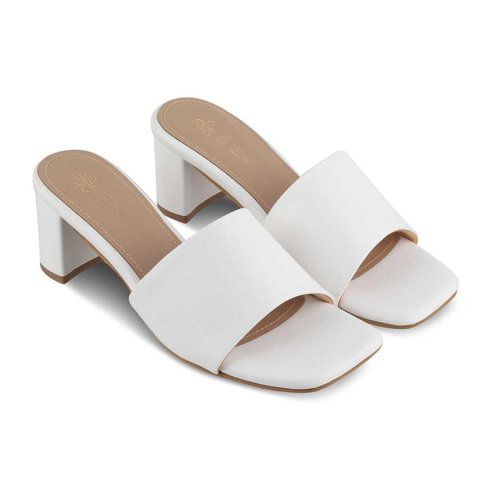 The Baarz White Women's Casual Block Heel Sandals Tresmode - Tresmode