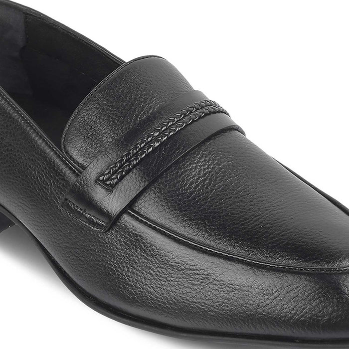 The Bochum Black Men's Leather Loafers Tresmode - Tresmode