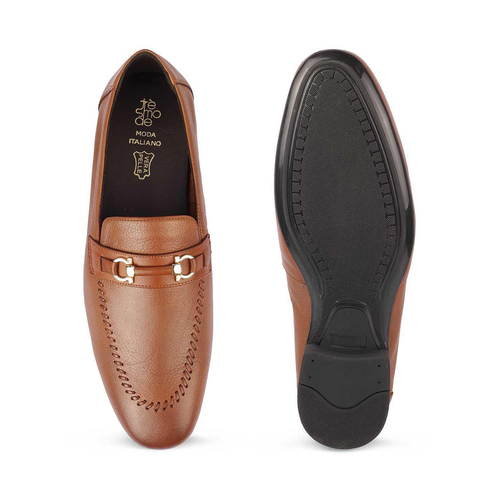 The Bologna Tan Men's Leather Loafers Tresmode - Tresmode