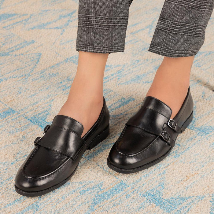 The Bondy Black Men's Double Monk Shoes Tresmode - Tresmode