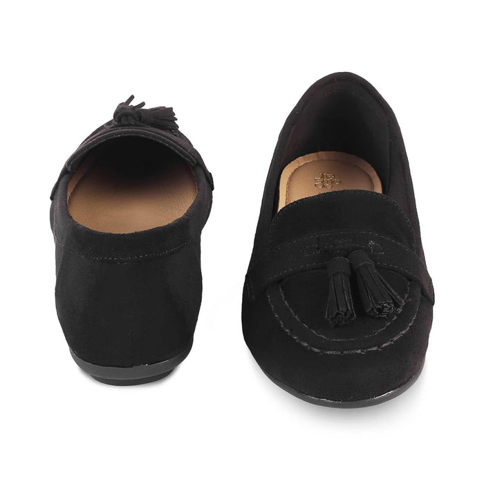 The Bonum Black Women's Dress Tassel Loafers Tresmode - Tresmode
