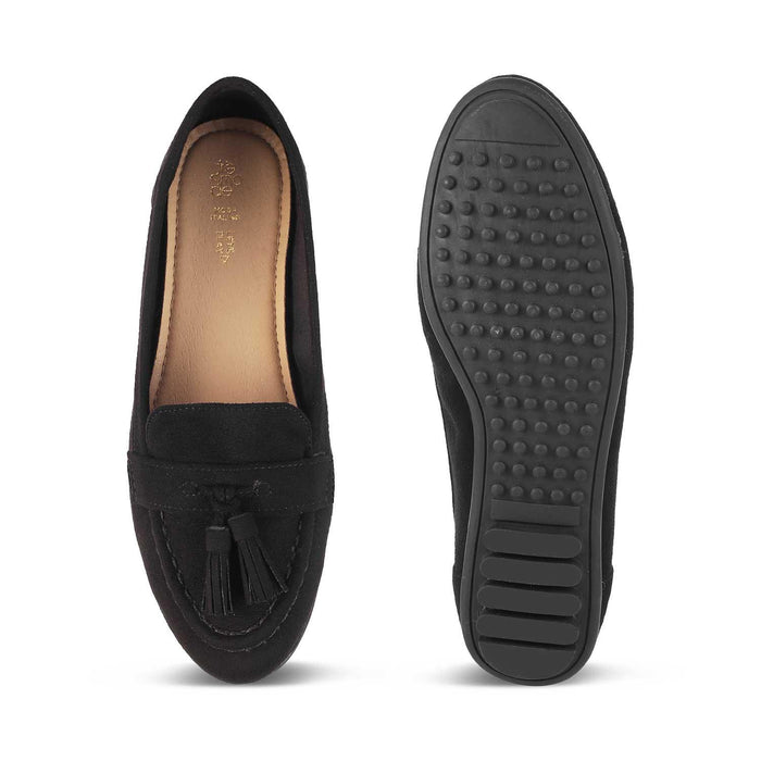 The Bonum Black Women's Dress Tassel Loafers Tresmode - Tresmode